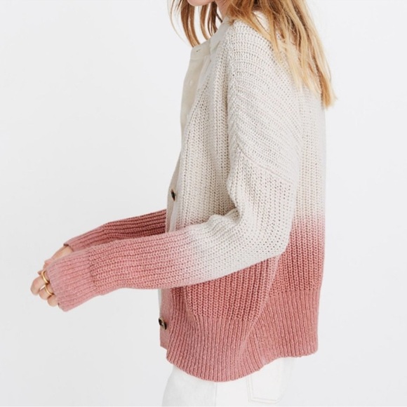 NWTs RARE Madewell Dip Dyed Cotton Cardigan - Picture 3 of 14